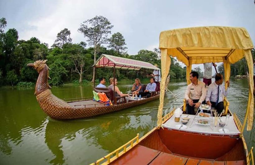 Angkor Bike tour & Gondola Sunset Boat - From bicycle seat to Dragon Boat sunset