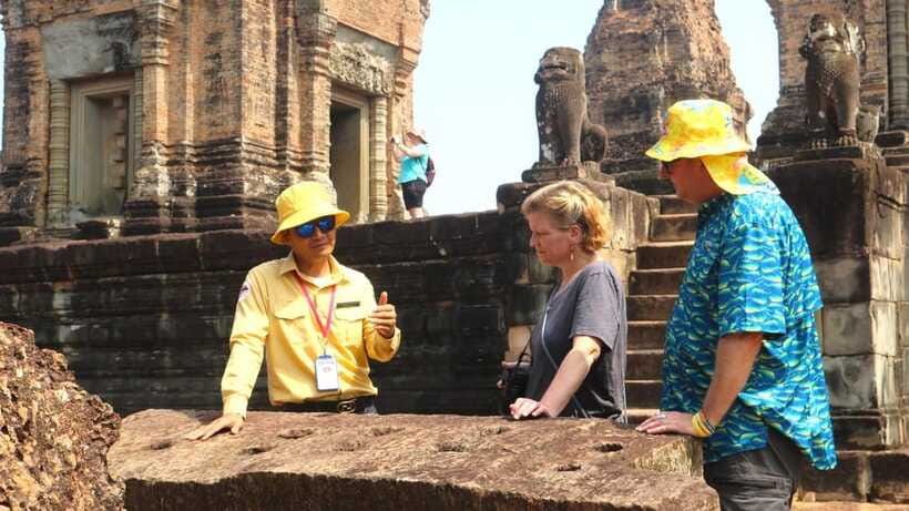 Angkor Wat: Highlights and Sunrise with Spanish Guide - Angkor Thom’s terraces and southern gate