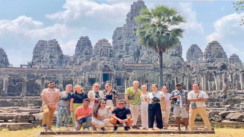 Angkor Wat Sunset In Private and Small-In-Group - Bayon and its famous stone faces