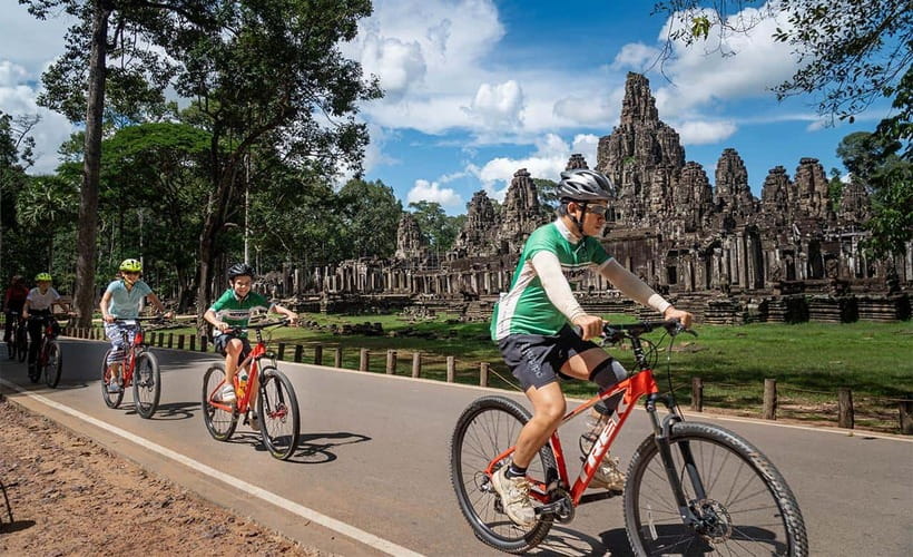 Cycle Angkor Backroad Bike Tour / E-Bike or Tuk Tuk - Bayon’s stone faces reward a slow visit