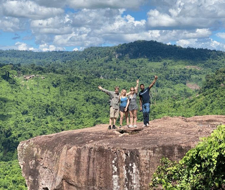Phnom Kulen Waterfall & the Sacred 1000 Lingas (with Lunch) - Lunch beside the waterfall, with rice, chicken, and fresh fruit