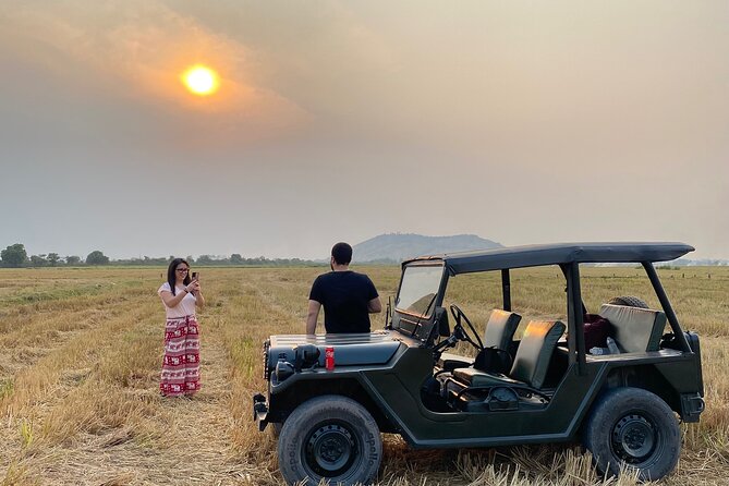 Siem Reap Countryside Sunset Jeep Tour - Half-day - Sunset over rice fields, with a possible lake village finish