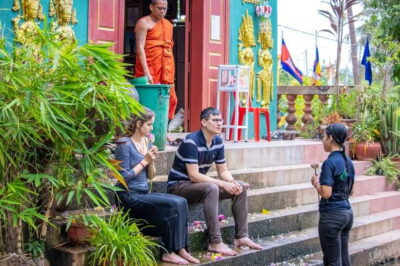 Khmer Water Blessing by Monk and Lotus Farm Visit